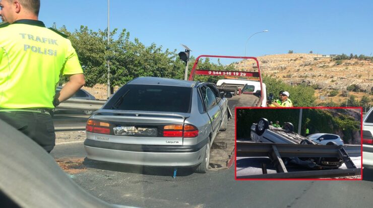 Urfa Haberleri Urfa’da kontrolden çıkan araç takla attı