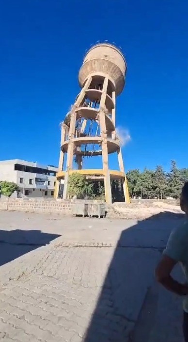 Urfa Haberleri 55 yıllık su kulesi 15 saniyede yıkıldı