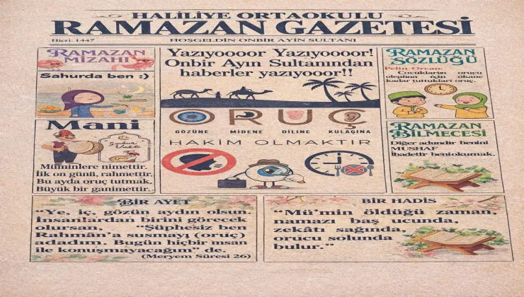 Şanlıurfa’daki okuldan Bakanlığın Ramazan projesine destek